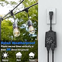 Vista 5 de G-Homa - Temporizador de amanecer a atardecer para exteriores con sensor de luz, impermeable, temporizador con 2 tomas de tierra para luces