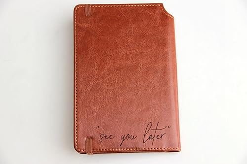 Miniatura 2 de Personalized Music Notes Journal with Custom text or custom initials engraved Journal leather bound, strip with the same color to keep it closed
