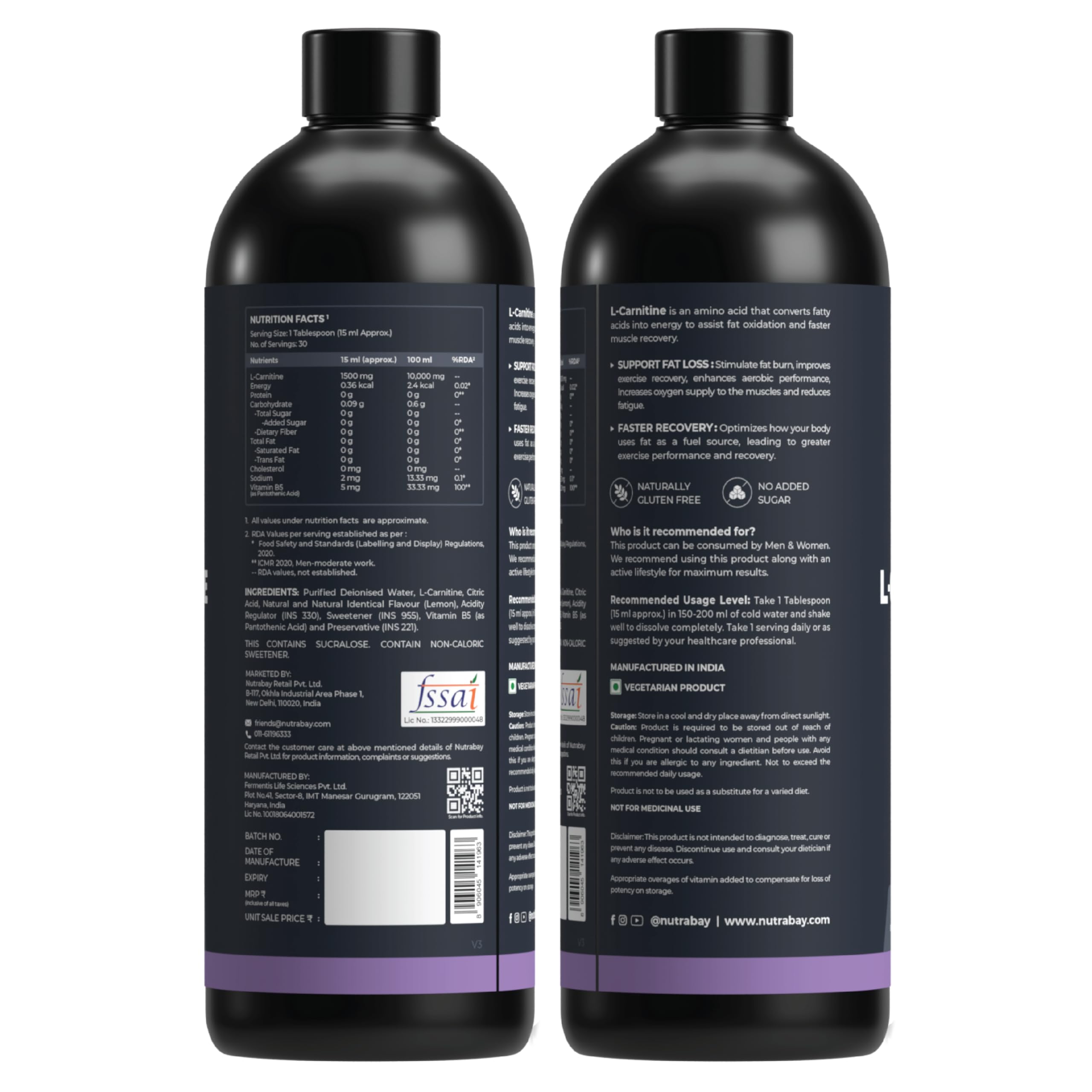 Nutrabay Pro Liquid L-Carnitine with Vitamin B5