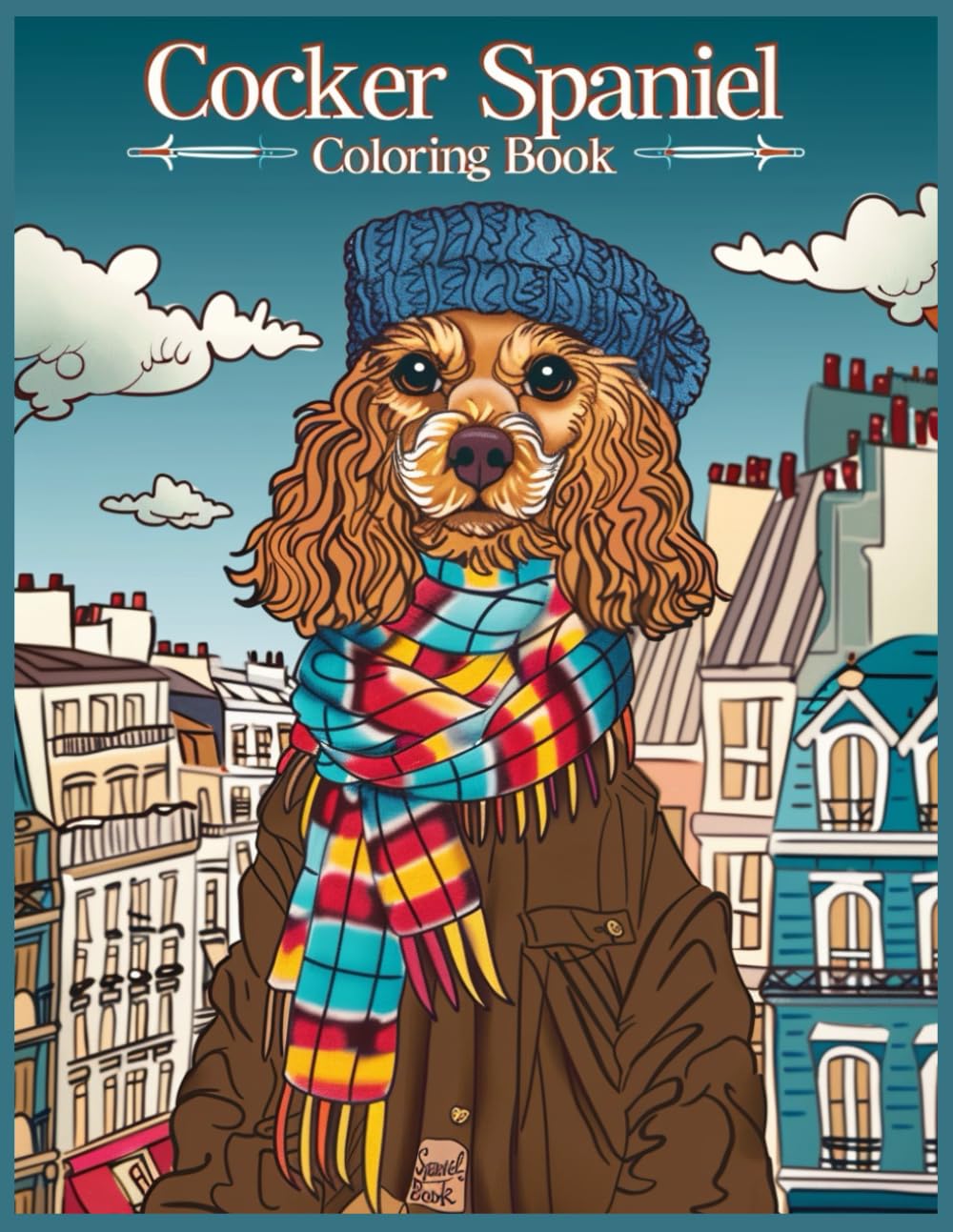 Cocker Spaniel Dog Coloring Book: Cocker Spaniel in Beret Coloring Pages for Stress Relief and Relaxation