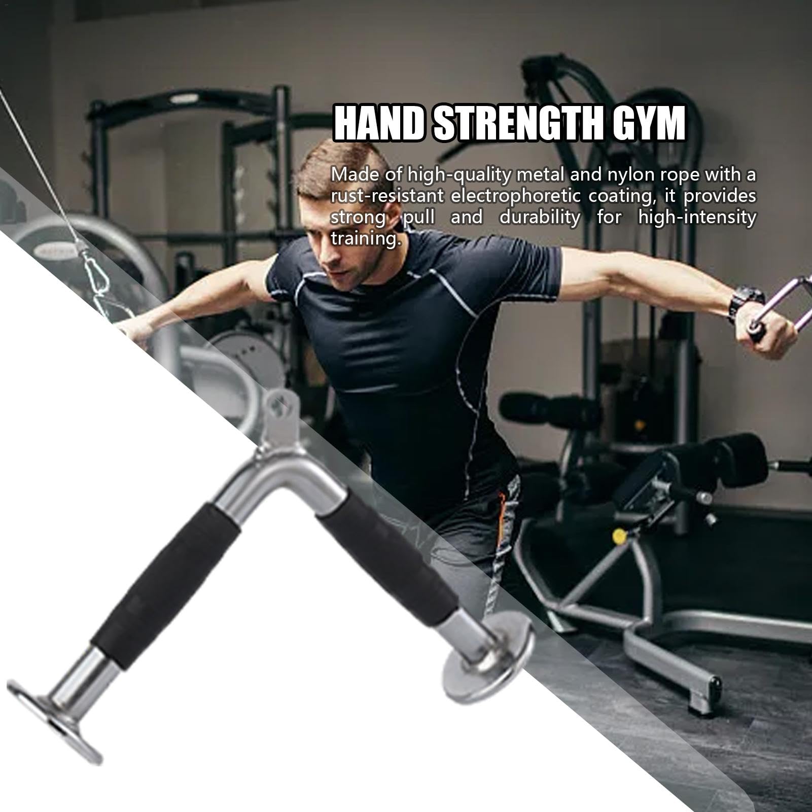 Accesorio para máquina de cable, accesorios de metal inoxidables para cables de gimnasio, accesorios de máquina de pesas de agarre seguro, accesorios multifuncionales antideslizantes para máquina de