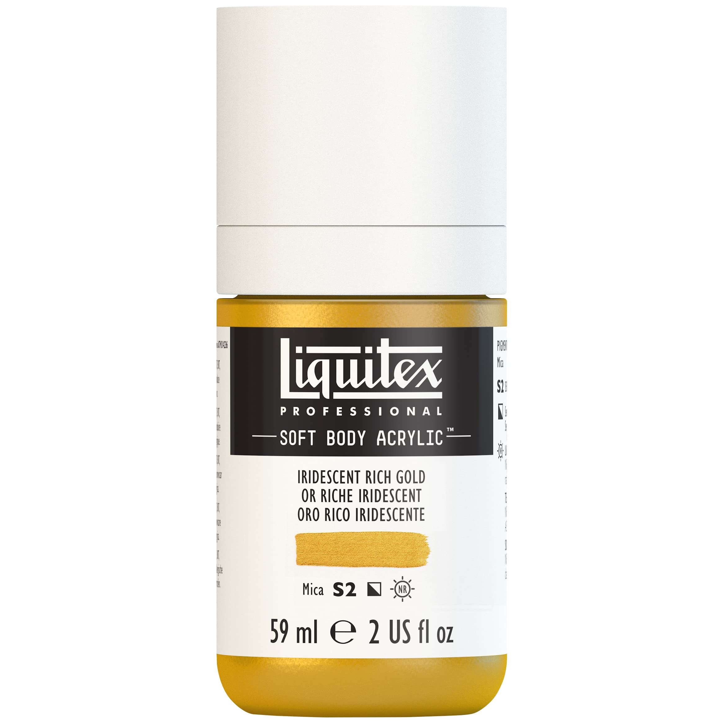 Liquitex 1959235 Professional Acrylic Paint Soft Body - Artist Paint in Creamy Opaque Consistency, High Pigmentation, Lightfast and Ageing Resistant, 59 ml Bottle - Iridescent Rich Gold — image 1
