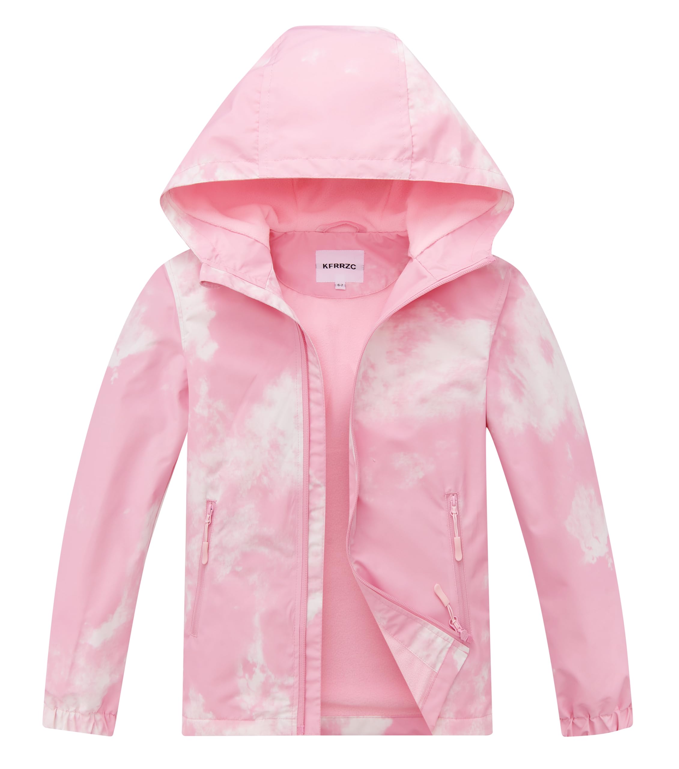 Boys Girls Waterproof Hooded Jackets Fleece Lined Rain Jackets