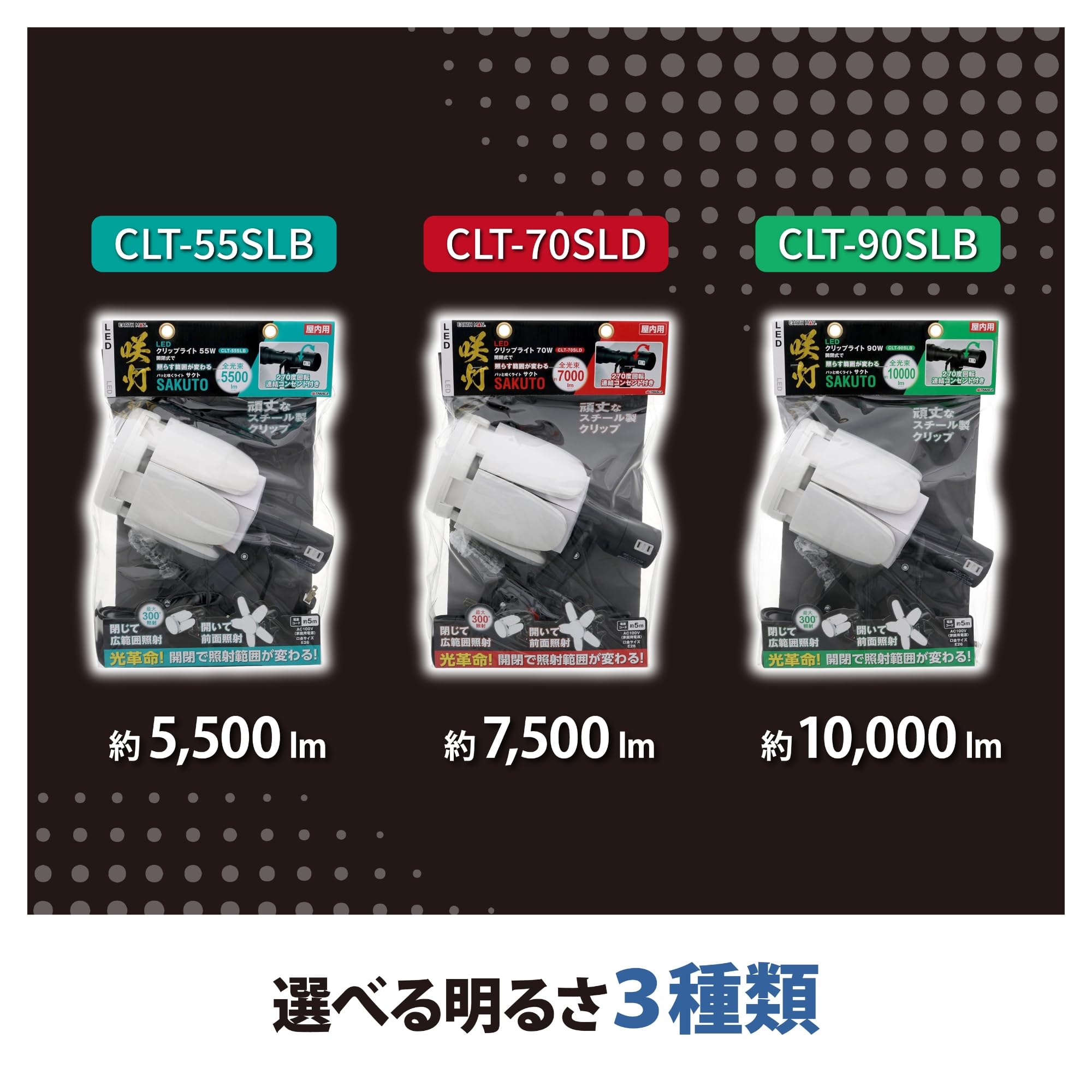 Amazon | 高儀 LED クリップライト SAKUTO 90W CLT-90SLB EARTH MAN