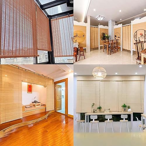 Miniatura 3 de Cortina de bambú, Persianas enrollables, Balcón Cortinas opacas de salón de té Partición de bambú Persianas enrollables Hotel B&b Restaurante