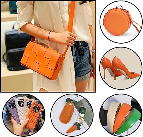 Miniatura 15 de Picheng Sábanas lisas de piel sintética de color sólido de 13.8 x 53 pulgadas, rollo de piel sintética suave muy adecuado para hacer manualidades