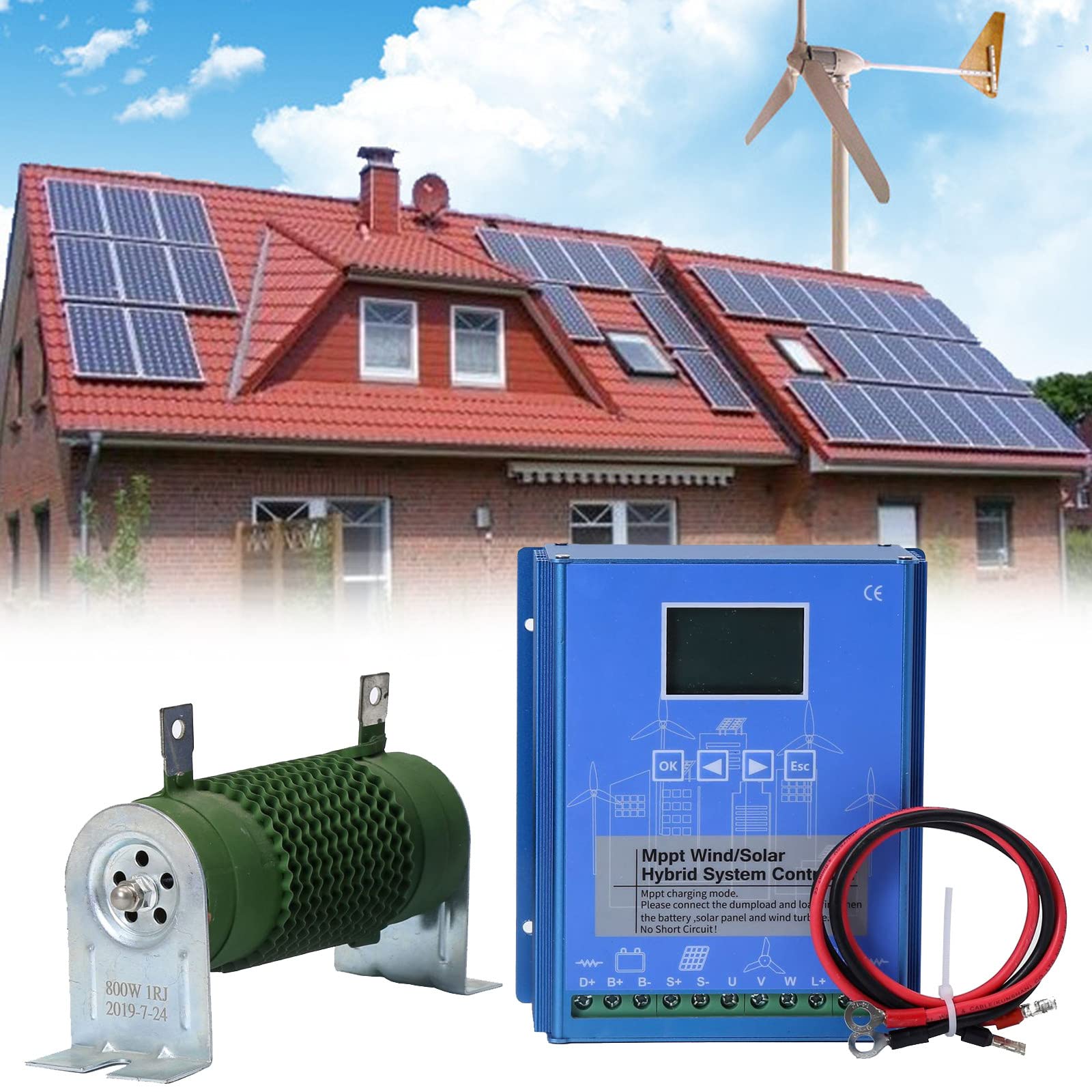 Amazon.co.jp: 風力ソーラーハイブリッド充電コントローラー、12V/24V