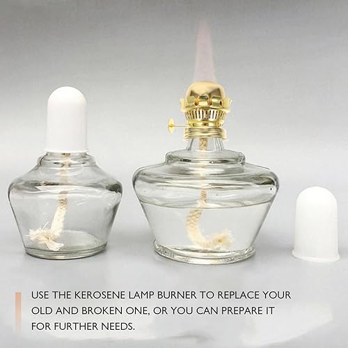 Miniatura 2 de Garneck 5 juegos de quemador de lámpara de aceite, quemador de lámpara de aceite y queroseno con cuello reductor y mecha de lámpara de algodón,