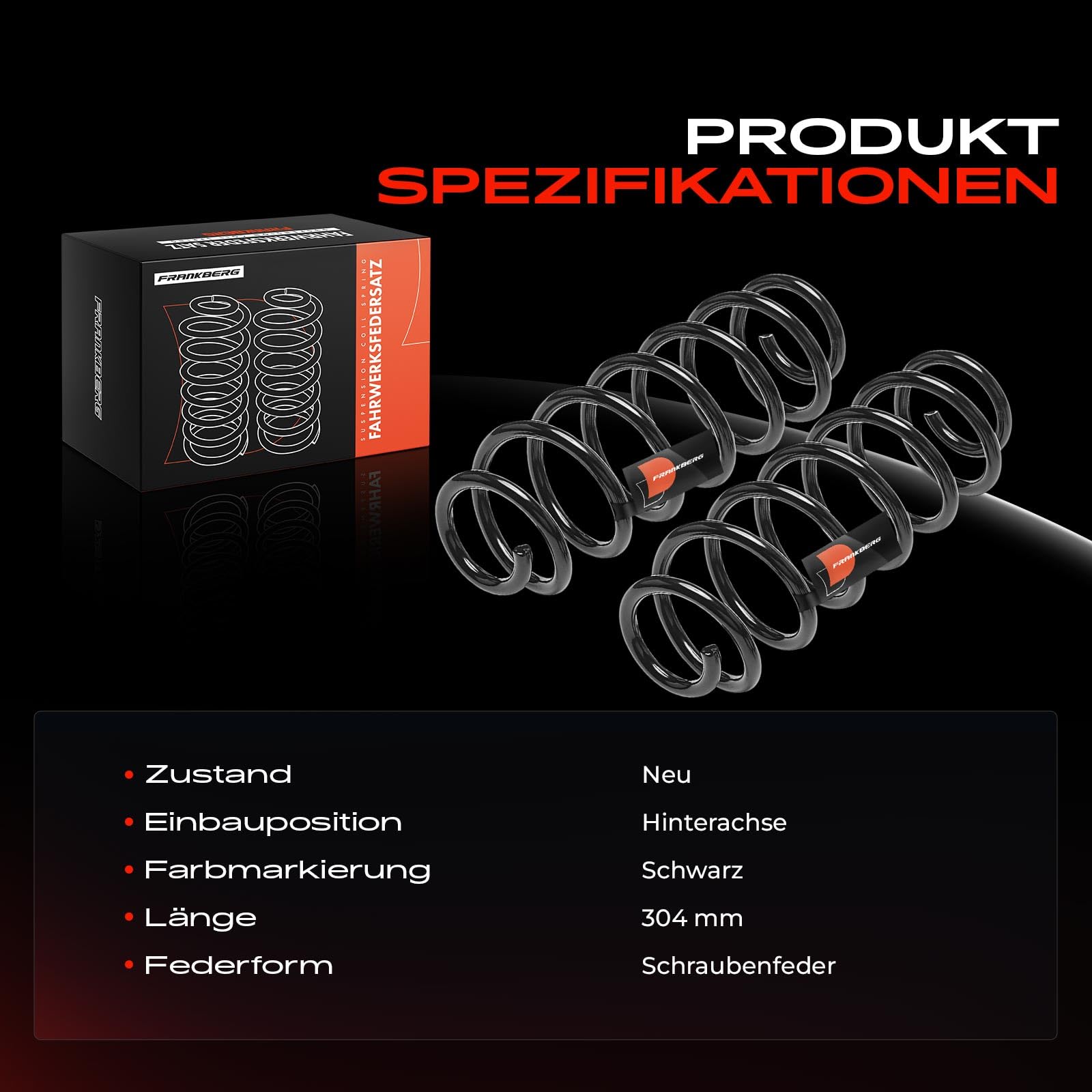 Frankberg Sprężyny; sprężyny podwozia; łożysko sprężynowe; amortyzator; sprężyna; sprężyna; odbojnik; sprężyna spiralna; zestaw sprężyn; sprężyny sprężynowe; sprężyna śrubowa Replace# 6Q0511115BN