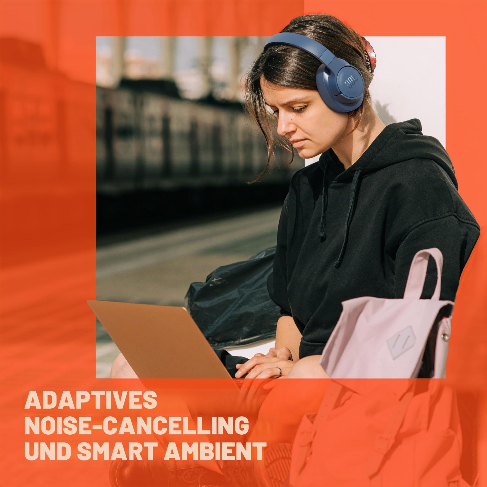 JBL Tune 770NC Wireless Over-Ear-Kopfhörer mit adaptiver Geräuschunterdrückung und Smart Ambient, Bluetooth 5.3, Akkulaufzeit bis zu 70 Stunden mit Schnellladung, leichtes Design, komfortabel und