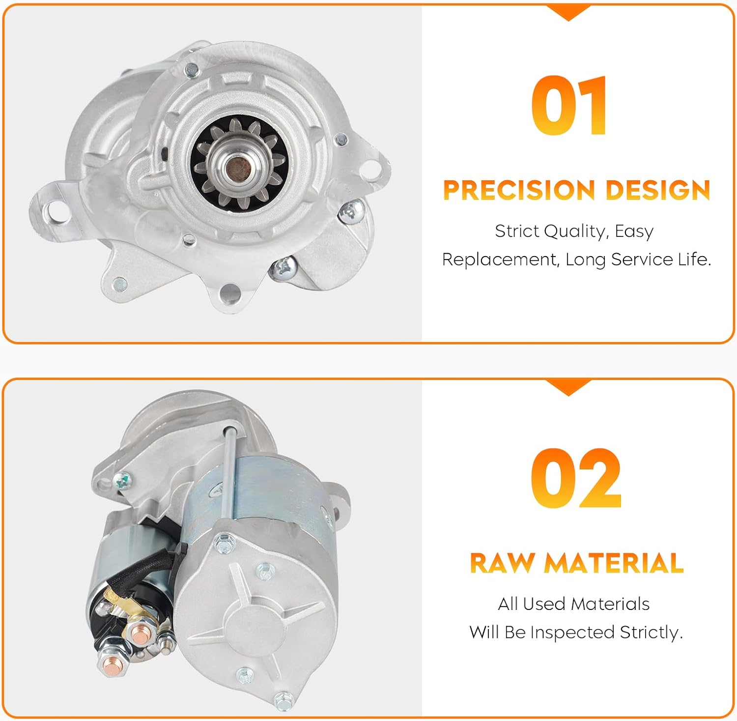 Starter for 2003-2007 6.0L V8 Ford F250 F350 Super Duty, for 2003-2005 6.0L Excursion, for 2004-2005 6.0L E350 Club Wagon, for 2004-2010 6.0L E350 Super Duty, LCF 2006-2010, 6670 410-14050