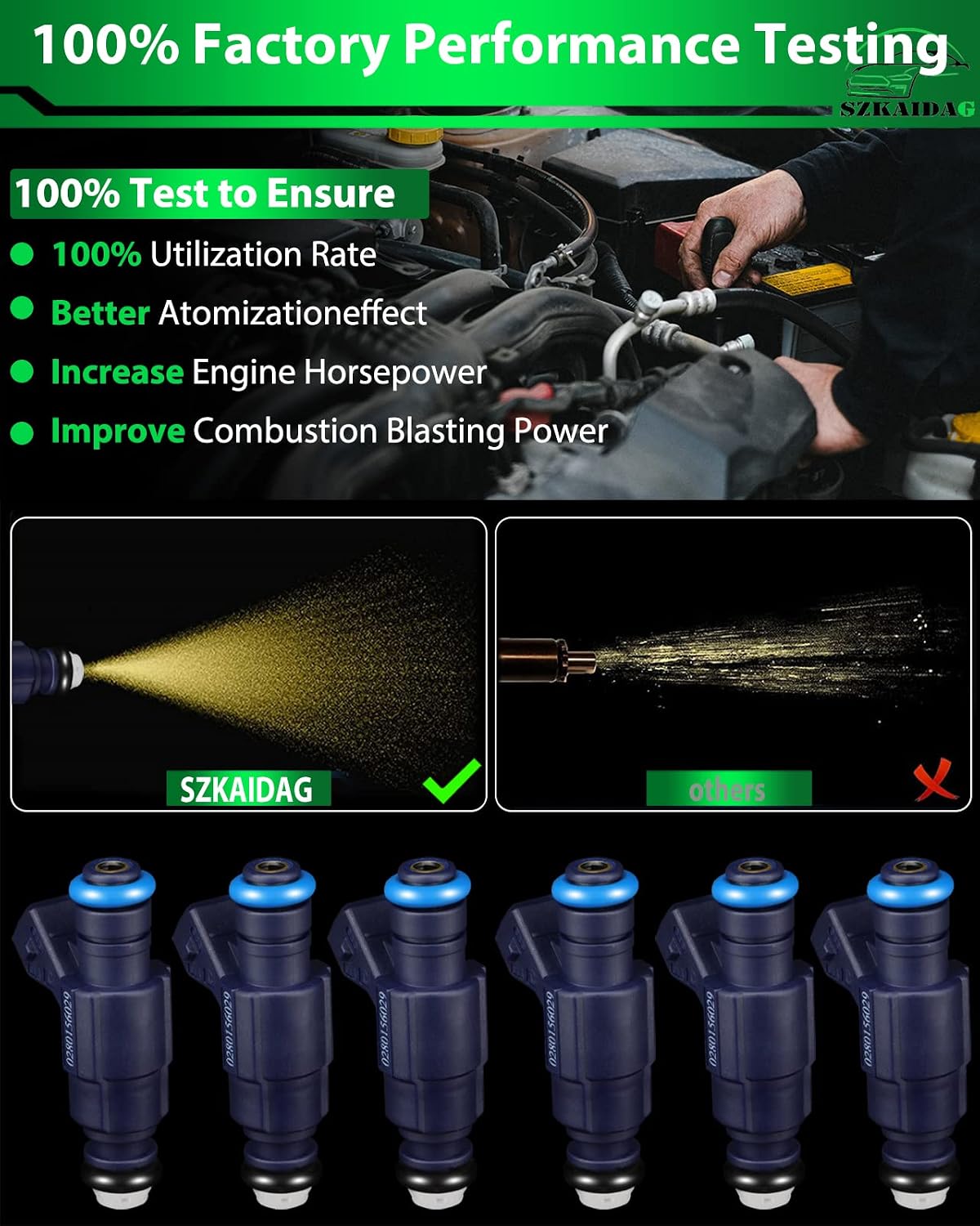 0280156029 4.0L V6 for:-Ford Fuel Injectors Set of 6 Compatible with Explorer/Explorer Sport Trac Ranger 2001-03, for:-Mazda B4000 2002-04, for:-Mercury Mountaineer 2002, FJ438 822-11138