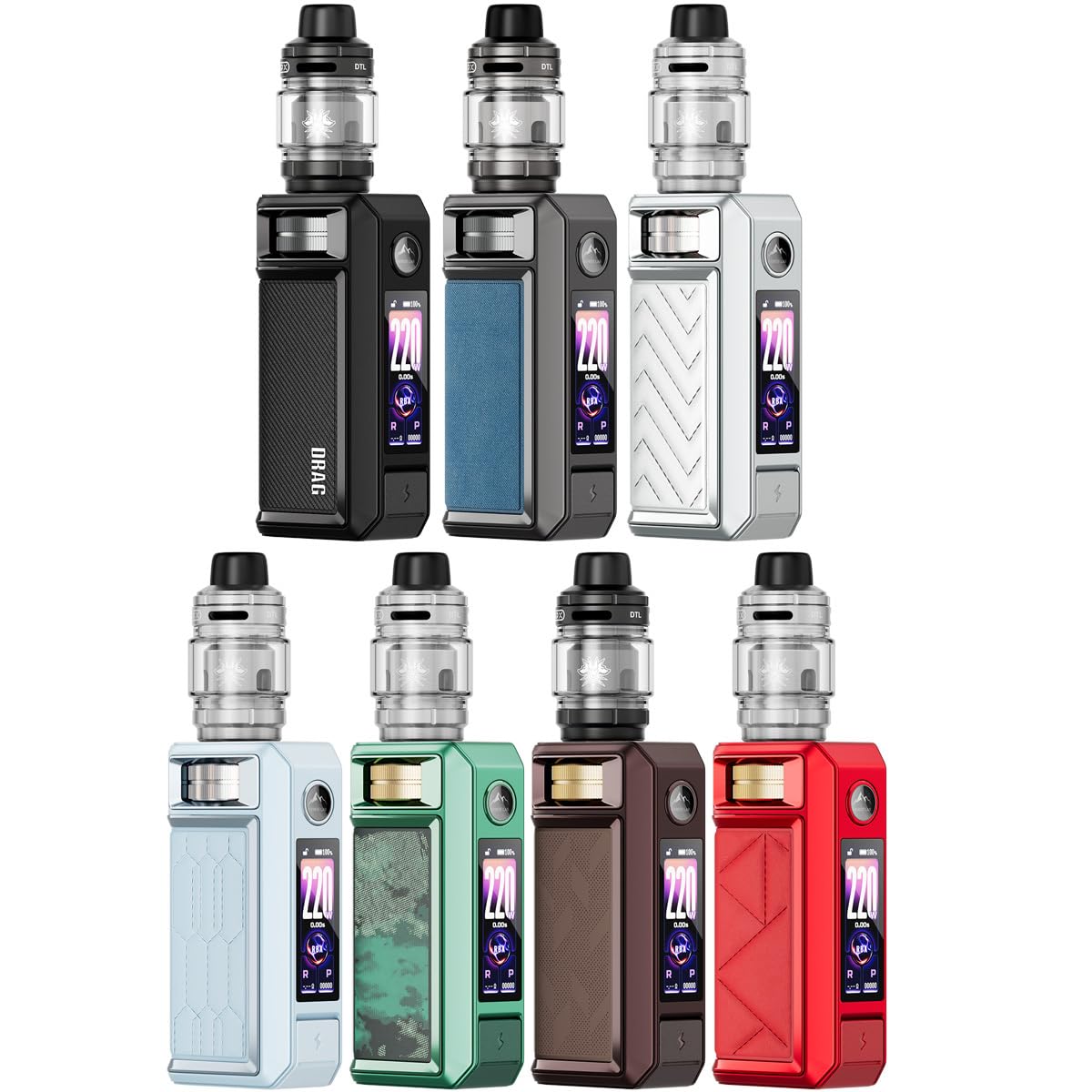 VOOPOO Drag 6 Kit 220W | Mod Box + Depósito UFORCE-X Tank II 5ml | Chip GENE TT 3.0 | Pantalla TFT | Bobinas PnP X | Sin Líquido ni Nicotina (Silver)