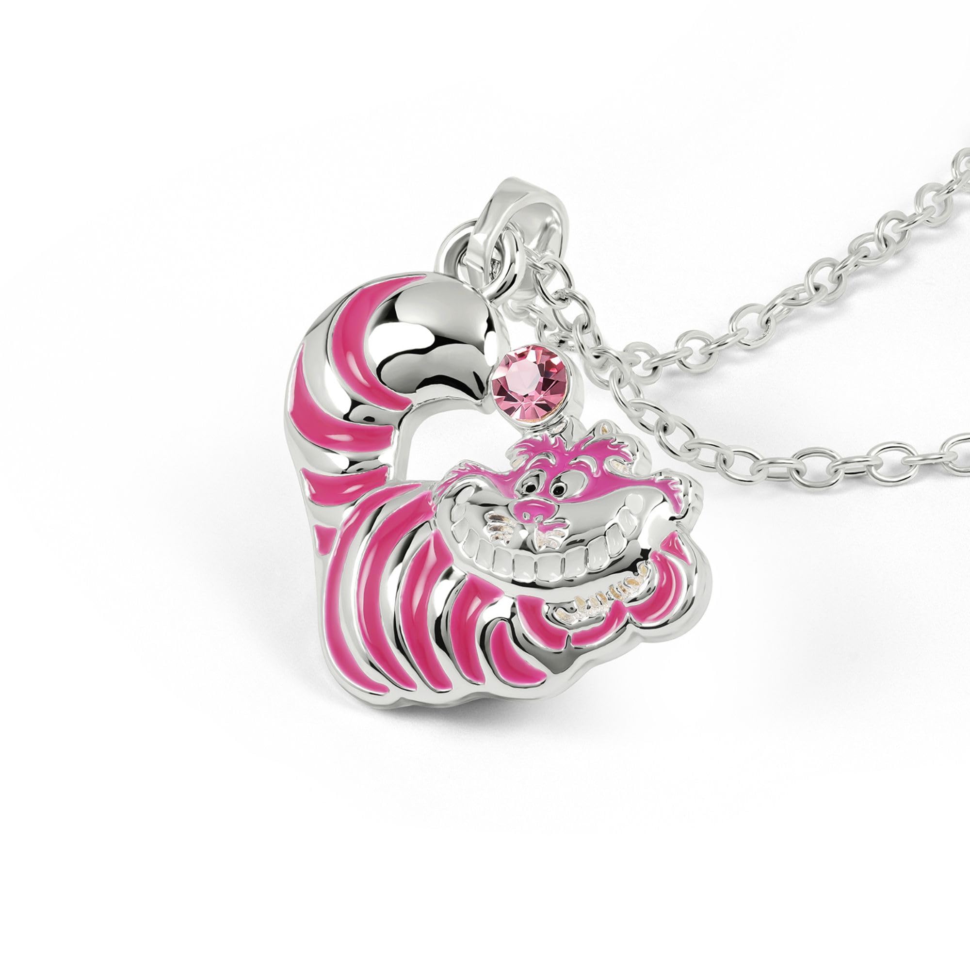Collier pendentif Disney Alice au pays des merveilles avec chat du Cheshire et pierre