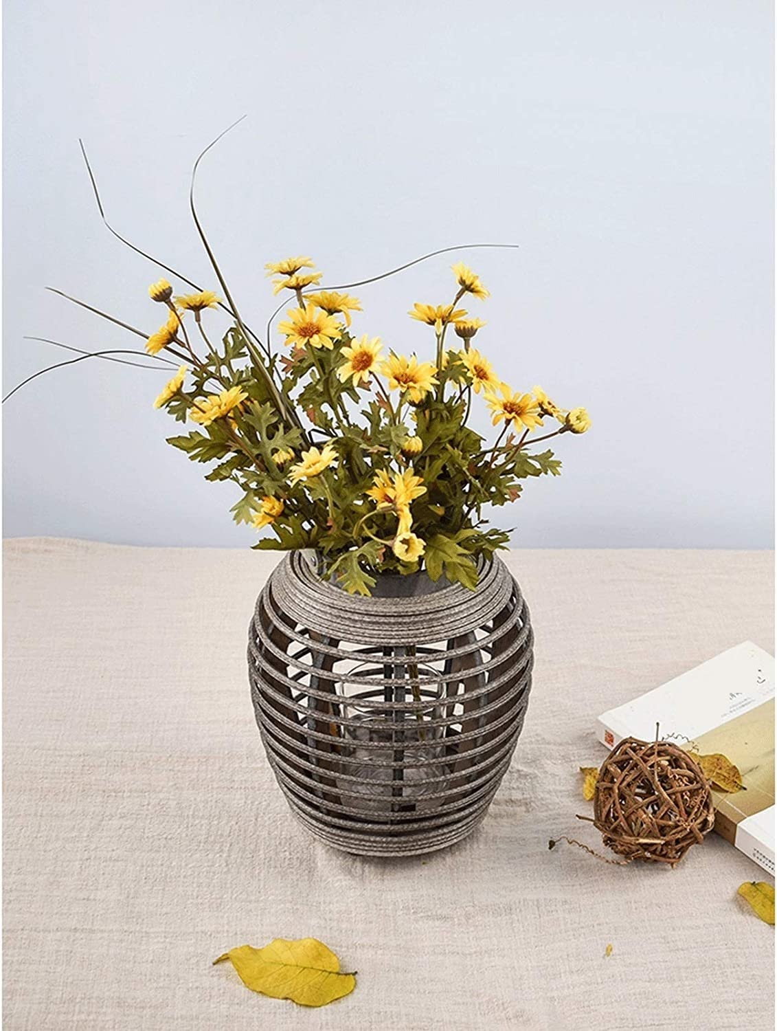 Kerzenhalter für Adventskranz, Kerzenständer Retro Rattan Kerzenhalter Kreative Kerzenhalter In Laternenform Für Die Weihnachtliche Tischdekoration Am Kamin Heim-Party-Dekoration(C)
