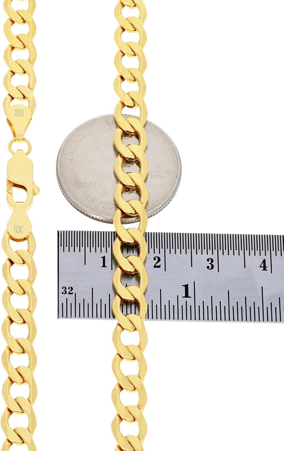Nuragold 10k Real Yellow Gold Cuban Curb Link 6.5mm Chain Necklace (16"-30") Italian Jewelry for Men & Women - Image 5