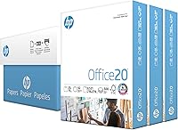 Vista 1 de HP Papel para impresora Papel de 8.5 x 11 pulgadas Oficina de 20 libras Estuche de 3 resmas - 1500 hojas Brillo 92 Fabricado en Estados