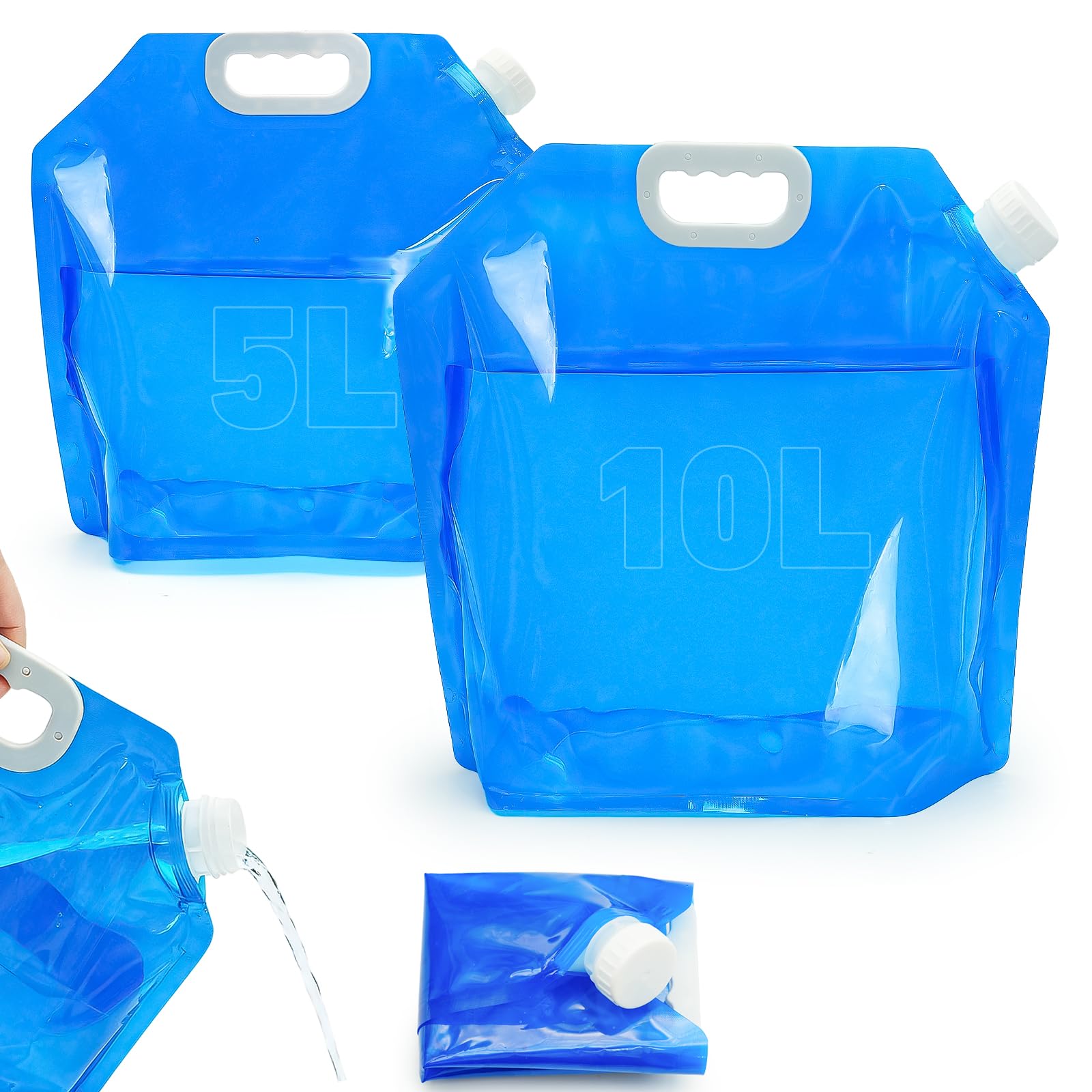 XIANGLONGY 2 Pack 5L+10L Collapsible Water Containers for Camping