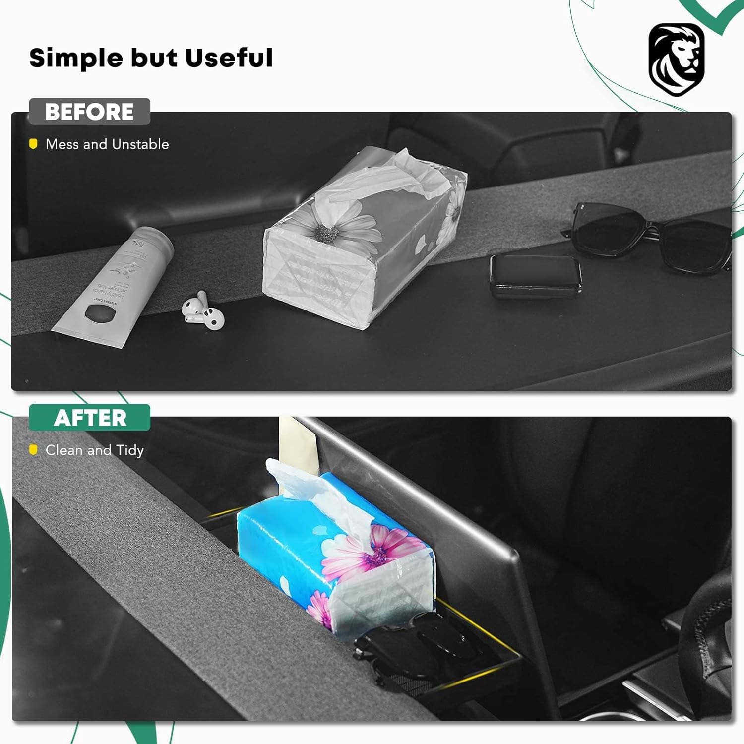 YHTAUTO Behind Screen Storage Tray for Tesla Model Y Juniper 2025 2026 (Premium & Performance), Tesla Model 3 Highland 2024 2025 2026, Screen Storage Box Non-Slip Sunglass Holder Interior Accessories