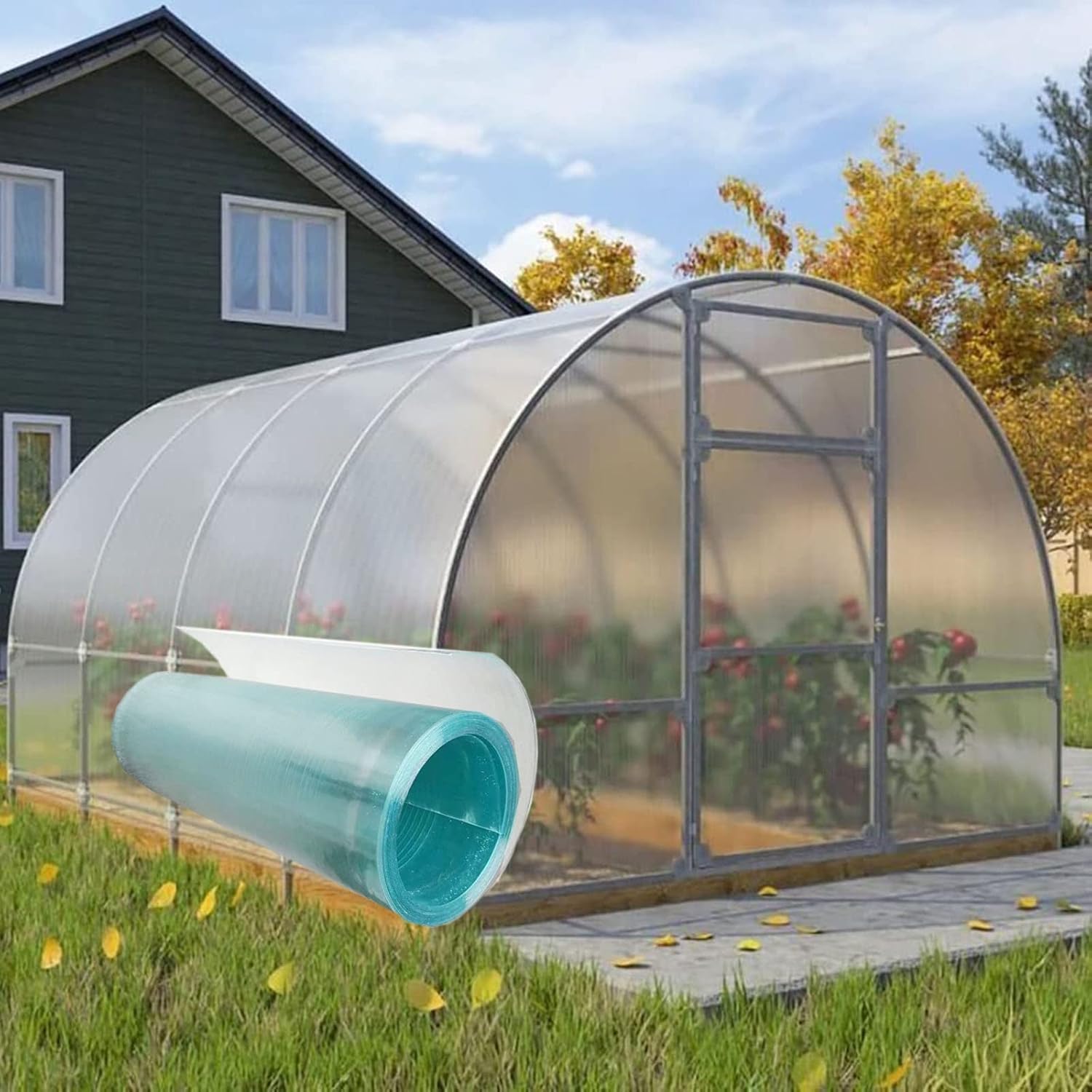 LFFH Polycarbonate Roofing Sheet, 1mm Glass Fiber Daylighting Panels Flame Retardancy Clear Heavy Duty Tarp for Greenhouse Greenhouse (Color : Clear, Size : 1.2mx8m)