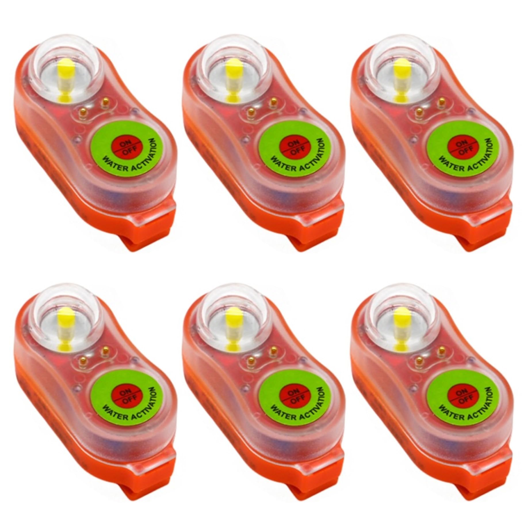 Luces estroboscópicas marinas activadas por agua de 6 piezas: luces de emergencia LED para chalecos salvavidas y rescate