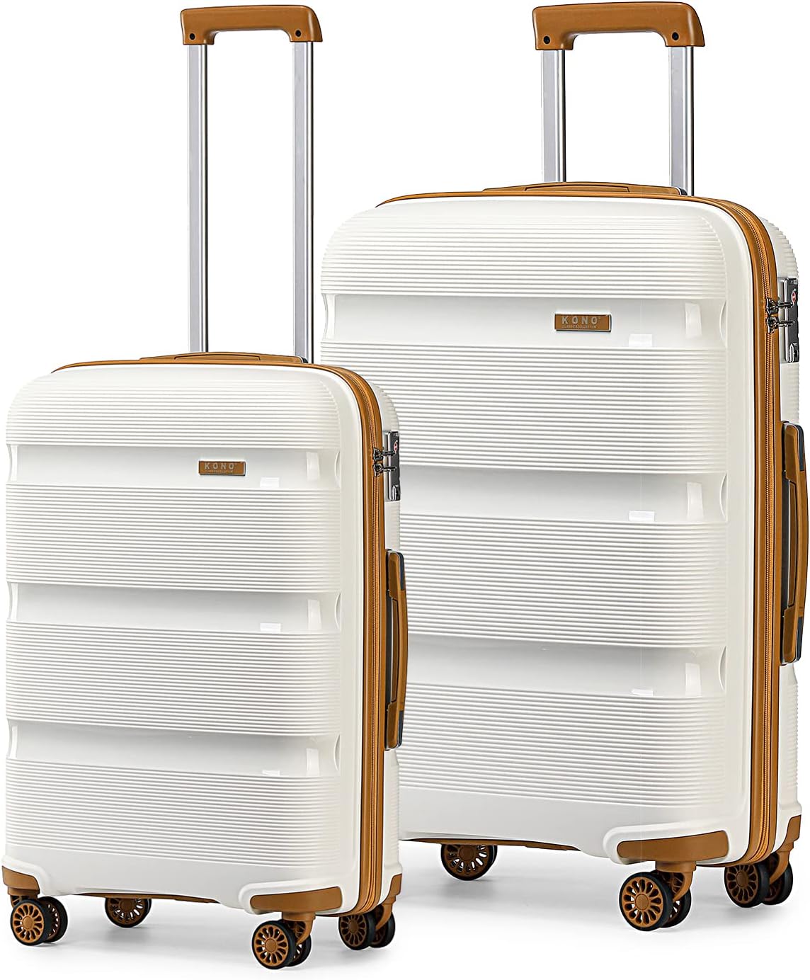 Kono Set of 2 Luggage Bags Hard Shell PP Carry on 20'' Cabin Trolley