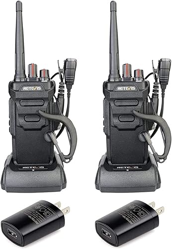 Retevis RT48 - Walkie talkies impermeables, radio bidireccional recargable, resistente, Squelch, radio de 2 vías de largo alcance con auriculares