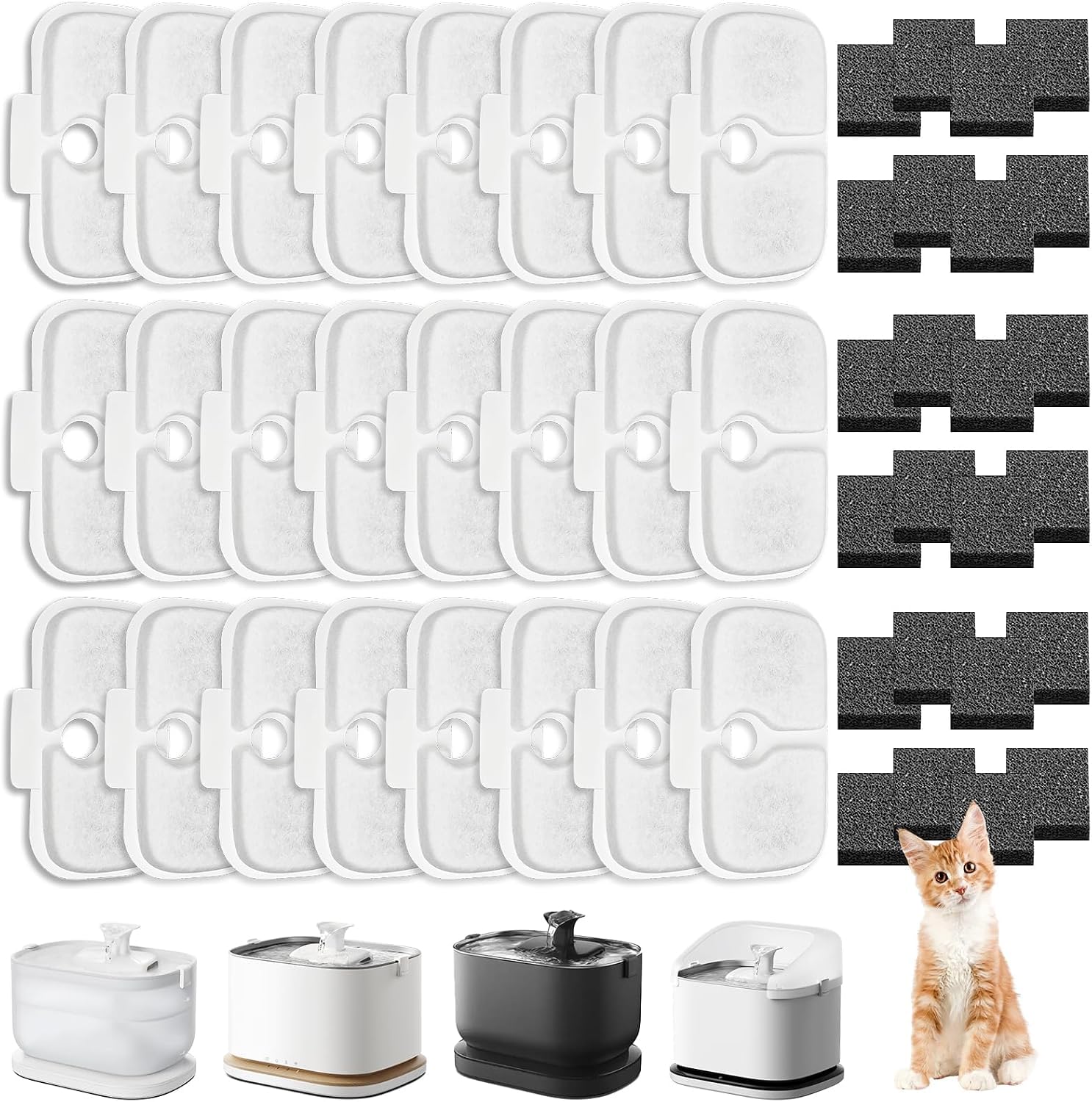 24pcs Cat Fountain Filters Compatible with Dockstream PLWF005 PLWF105