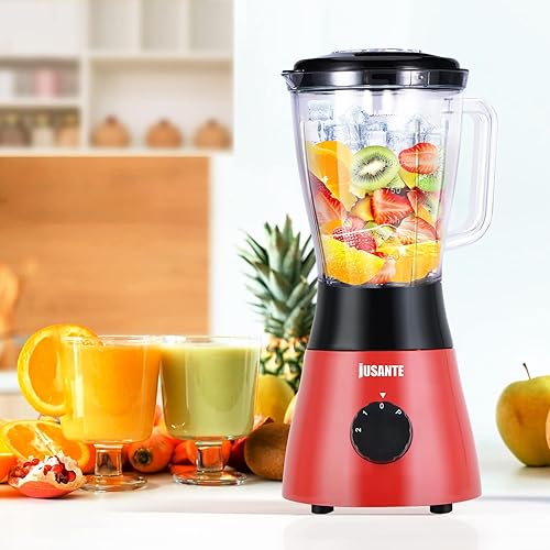 Miniatura 7 de Licuadora para batidos, licuadora pequeña con motor de 500 W para postres de batido de leche, mantequilla de nueces, salsas de cócteles (rojo)