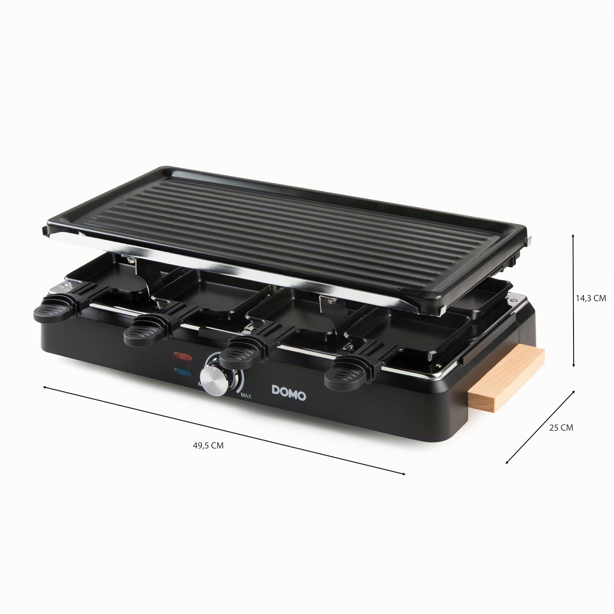 DOMO DO9262G Plancha Électrique pour 8 Personnes – Plaque à rôtir électrique avec Pierre de Cuisson et Plaque de cuisson Grill – Gril électrique Raclette avec Revêtement PFAS Free