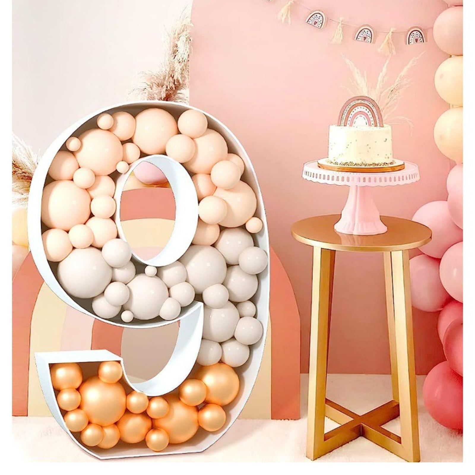 Buchstaben-Ballonrahmen-Set, leichte Mosaik-Buchstaben, großer Mosaik-Ballonrahmen für Geburtstag, Hochzeit, Party (70 cm)