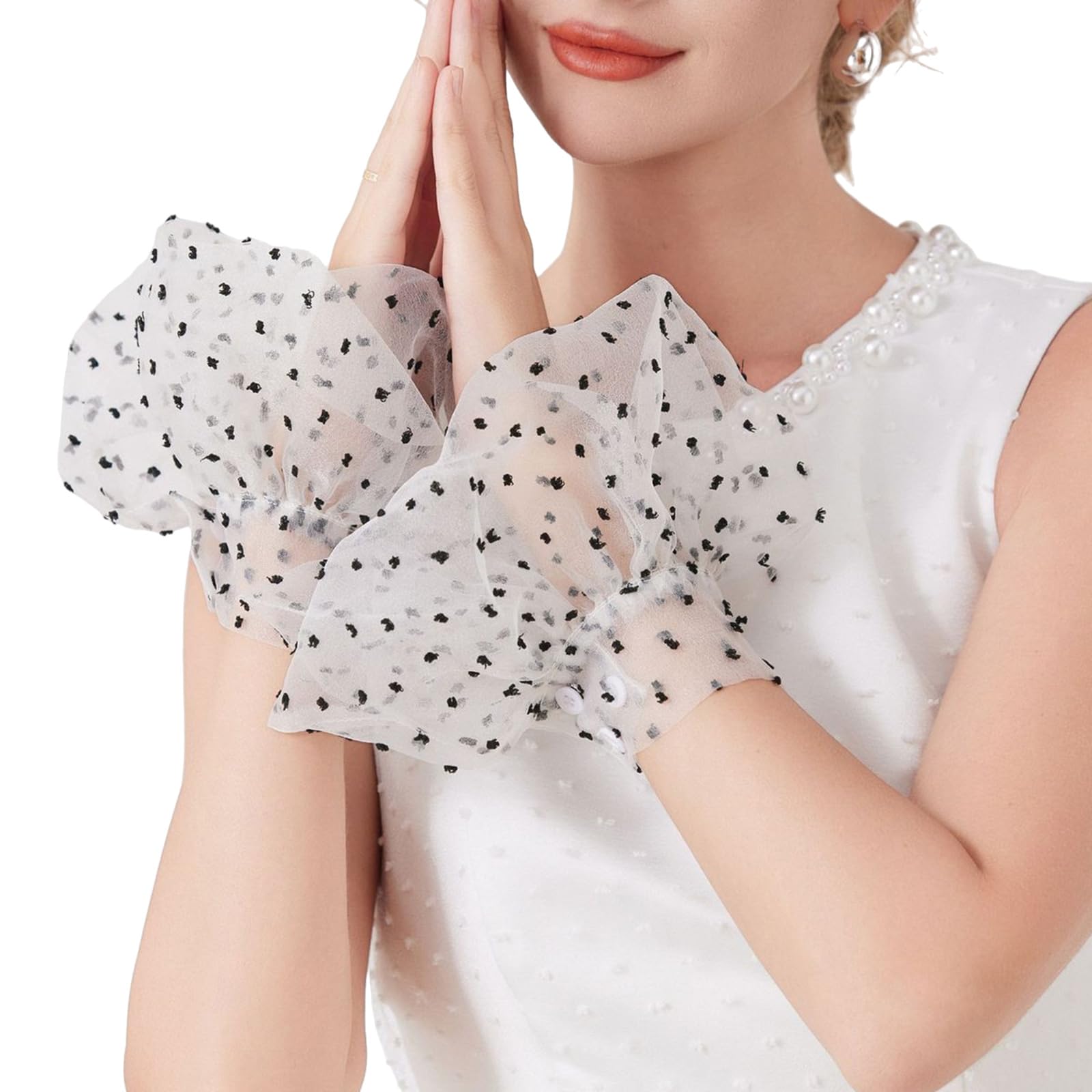 MICFENY Sheer Flared Cuff Sleeves Comfortable Decorative Arm Sleeves Wrist Cuffs Extension For Women Girl Fashion Accessories