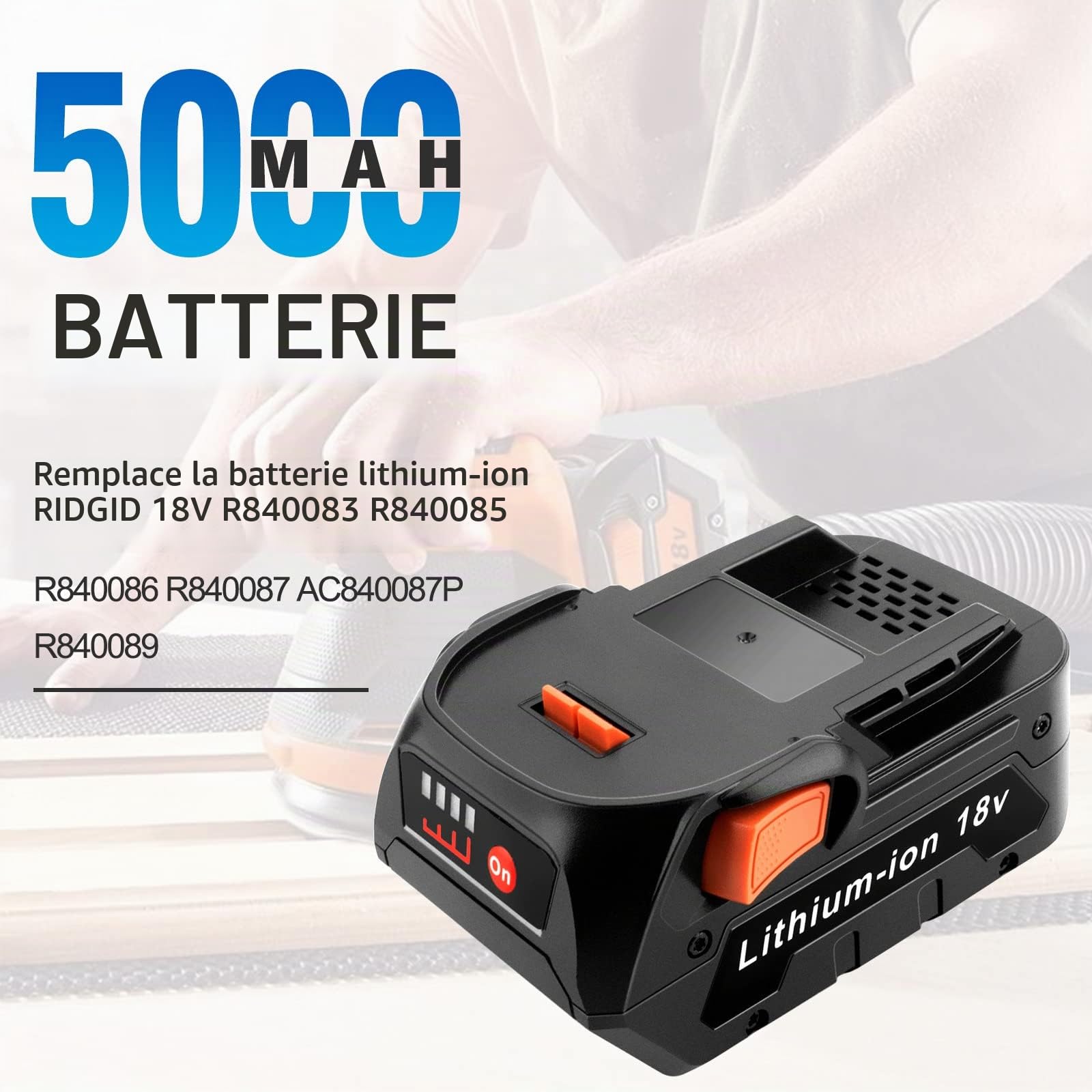 Li-ION 5,0 Ah 18V L1840R Batterie Compatible avec AEG 18V Batterie L1850R L1830 L1815 L1815R L1830R L1840 L1840R