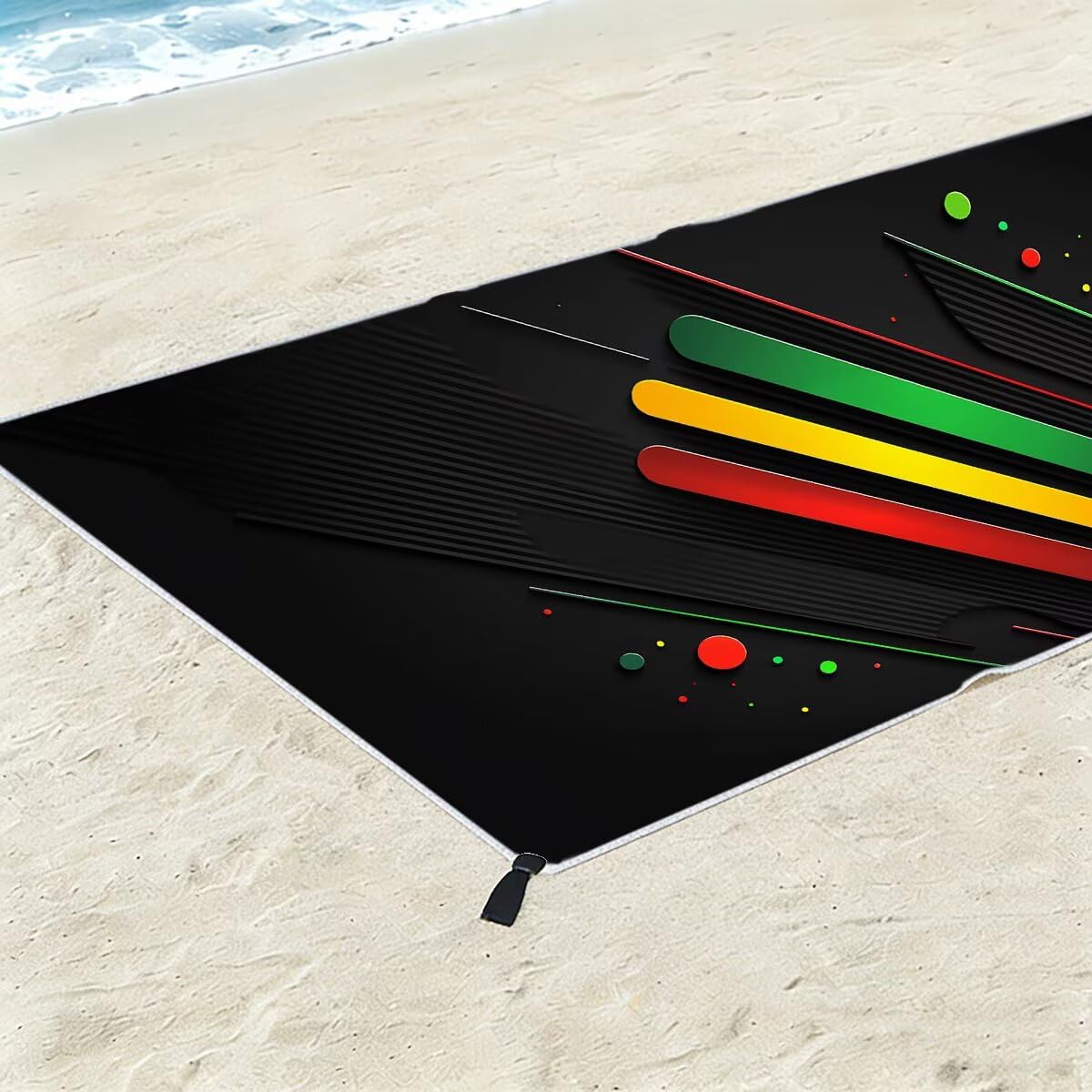 Strandtuch Mikrofaser Handtücher Groß 90x200cm 2er Set, Schnelltrocknend Saunahandtuch Fitness Handtuch Schwarz, Saugfähig Badetuch Sporthandtuch, Sandfrei Strandtuch XXL, Geschenke für Frauen -4398