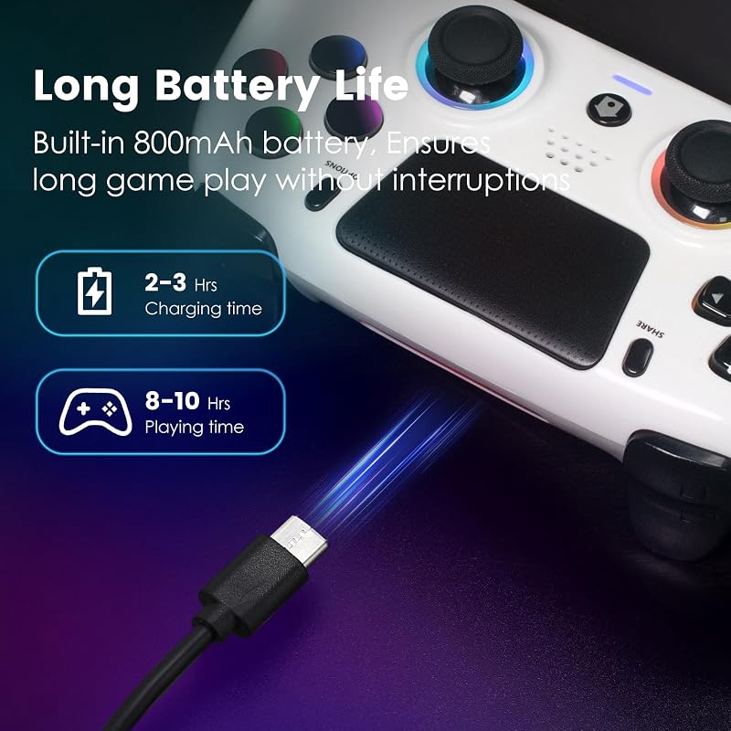 DoJoZone Wireless PS4 Kontroller Hall Triggerrel, RGB Világítás, Drift Mentes Joystick