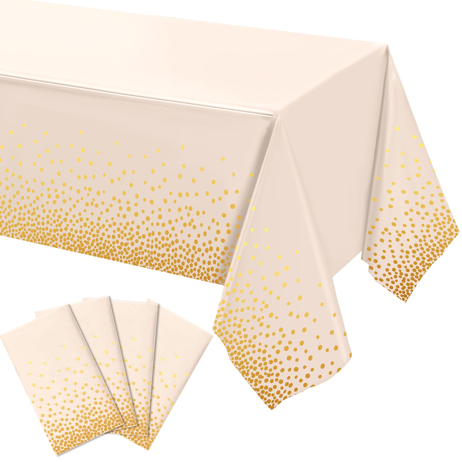 Nappe anniversaire et décoration de fête jetable motif or pack de 4 pour réception