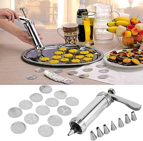 Miniatura 3 de Fdit Kit de pistola de prensa de galletas de aleación de aluminio, kit de prensa de galletas, pastelería, tubería de bricolaje, decoración de