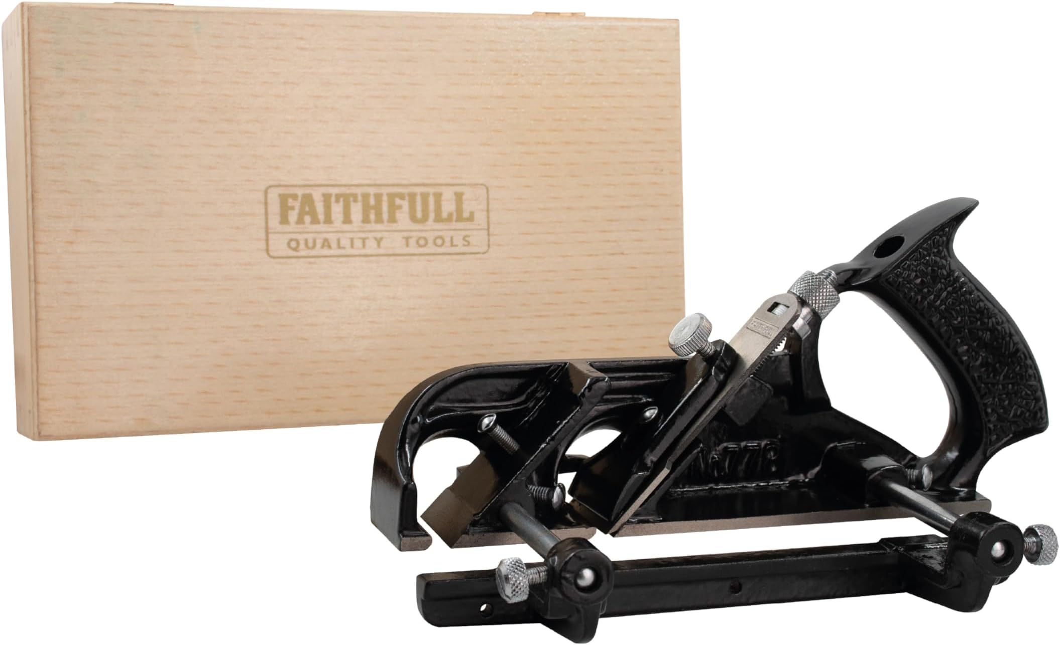 Faithfull 778 Rebate Plane in Wooden Storage Box – Cast Iron Bullnose & Rebate Plane with Accurately Ground Base for Joinery, Trimming & Cross Grain Work
