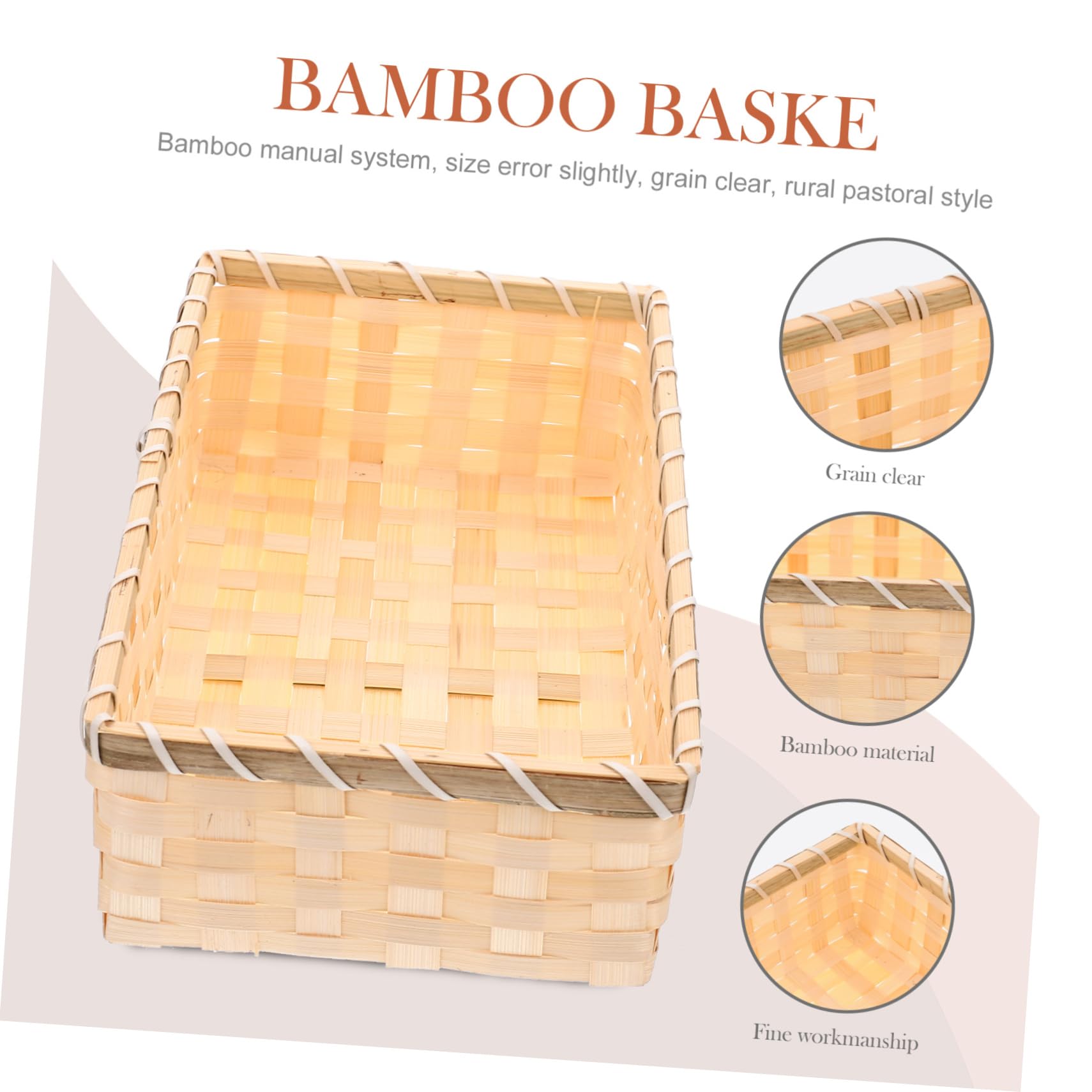 Storage Container Woven Basket for Food Decorative Use for Organizing Bread Dried Fruits and Home Essentials Natural Design