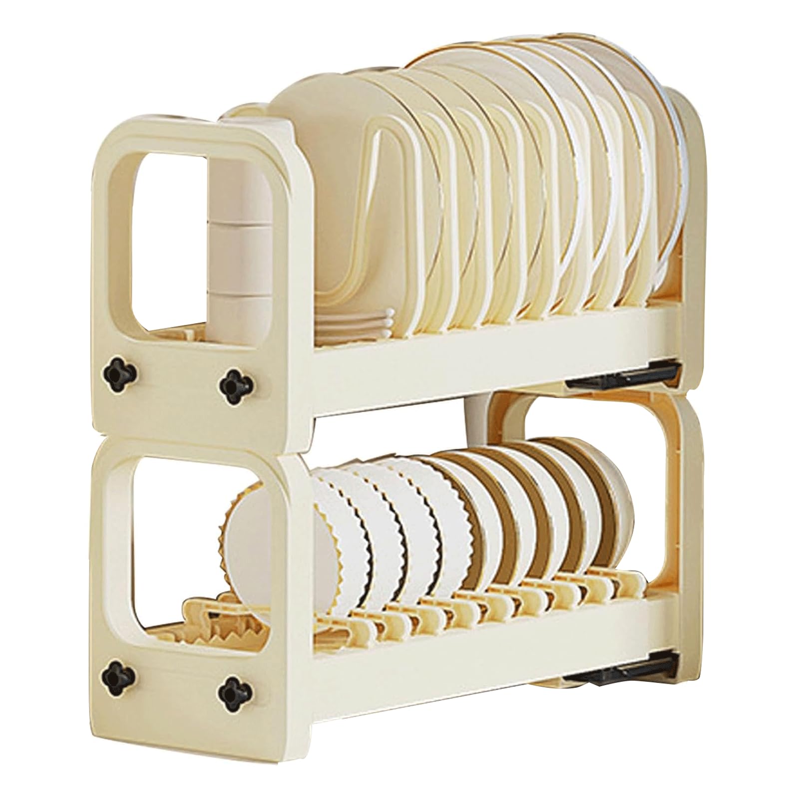 esmen Besteckhalter 2-lagiger, kompakter Abtropfständer, schmaler Besteckhalter, platzsparender Stand-Abtropfständer, Geschirrtrockner für die Küche Abtropfgestell