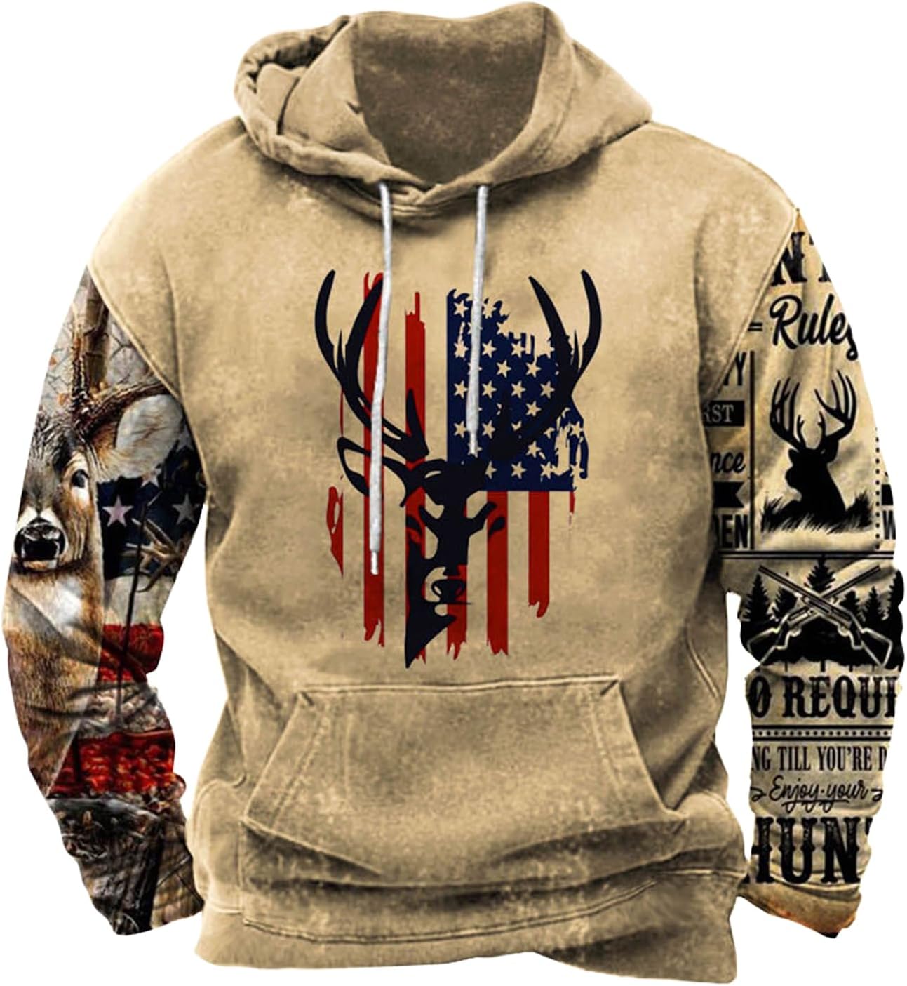 Western Hoodie for Men Aztec Cowboy Printed Drawstring Pullover Hooded Sweatshirt Mens Comfy Fleece Sweatshirt