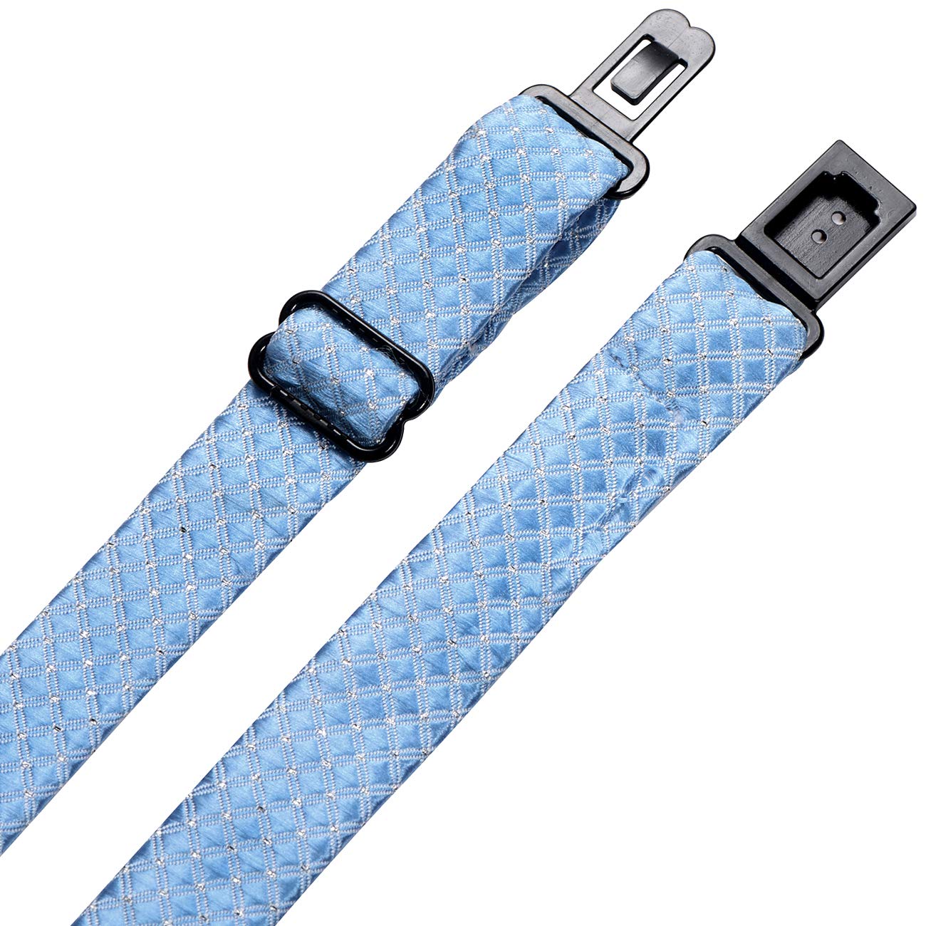 DonDon pajarita noble para niños chico - combinada y ajustable 9x 4,5 cm - de color azul - brillada con argénteo puntos