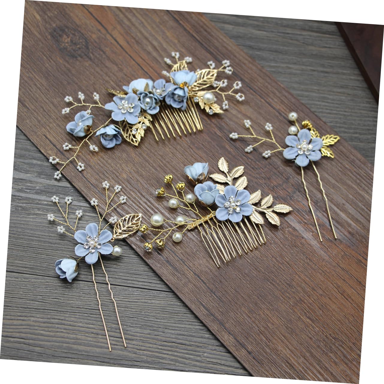 DOITOOL 20 Stk Braut Kopfschmuck Haarnadelstab aus Metall Damen Haar Klammern Haarspangen Strasssteine Golddekor Brautkamm Kamm für Braut Modellieren Blumen Anzug Passen Baby Zubehör