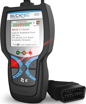 BLCKTEC 420 Bluetooth OBD2 Scanner Diagnostic Tool - Vehicle Code Reader for Car - Clears Check Engine Light - with Premium OBD App On IOS & Android - Works For All Cars 1996 & Newer