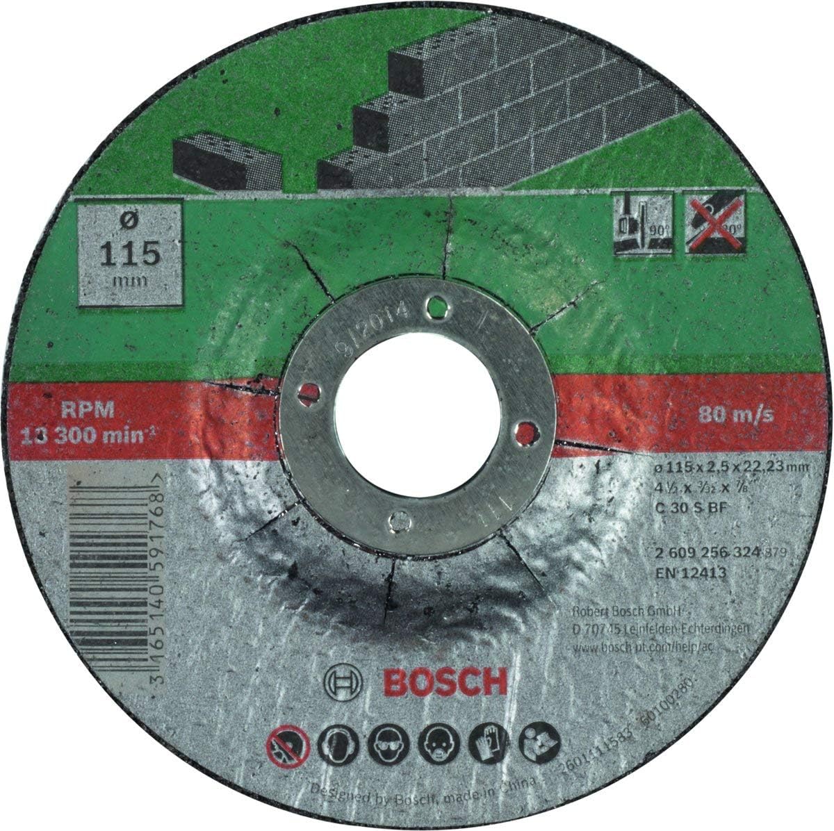BOSCH Mola Taglio Centro Depresso 115 x 22,23 x 2,5 mm