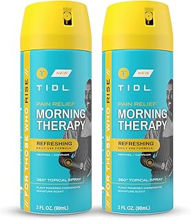 TIDL Morning Therapy Spray – Energizing Muscle & Joint Relief with Camphor and Menthol – Refreshing Start to Your Day – 3 fl oz (Pack of 2)