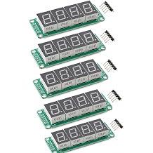 5pcs 0.5 Inch LED Display Module, 74HC595 Segment Display Board for Number Readout, Timer, Counter and MCU DIY Electronics