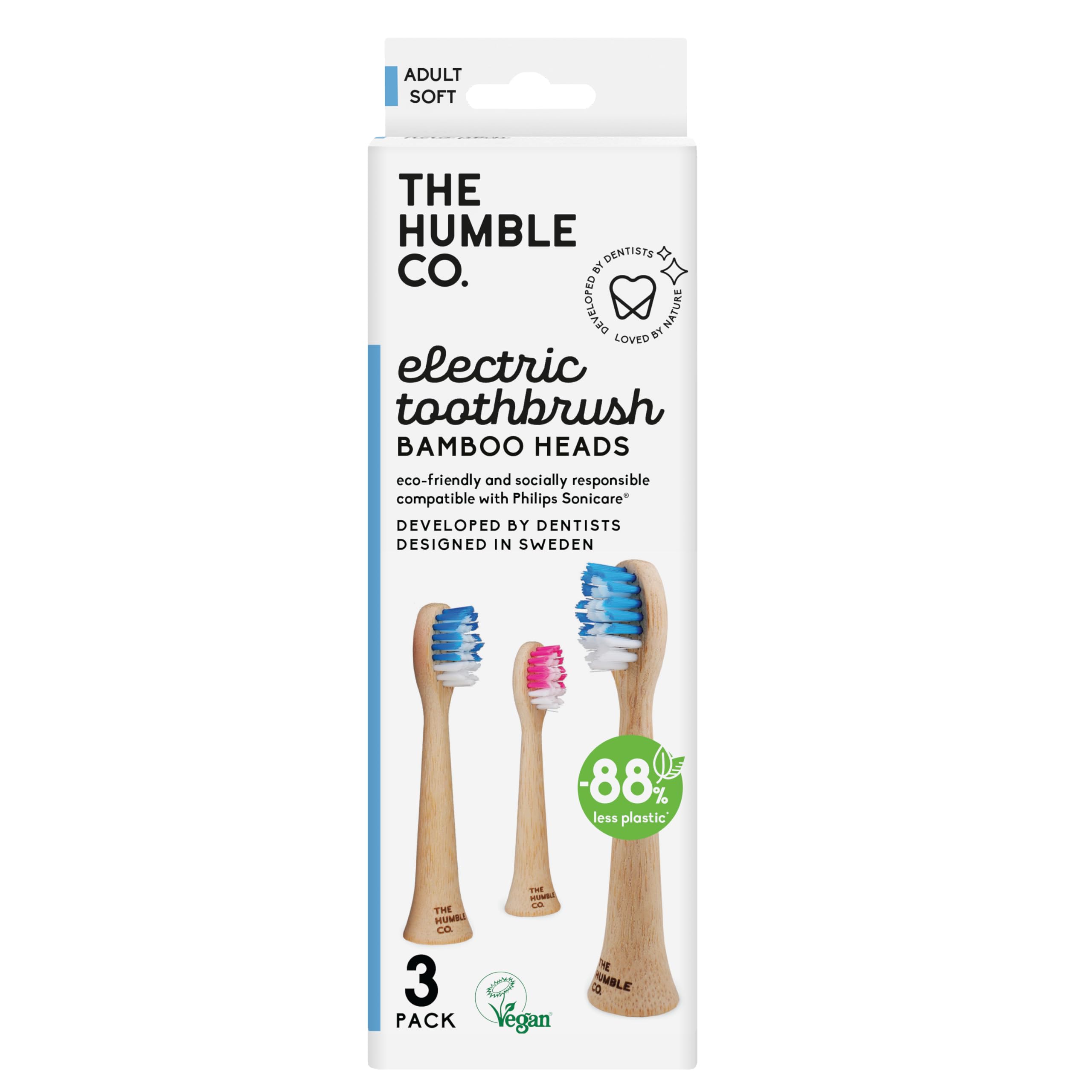Humble Electric Toothbrush Heads Plant Based Soft - Compatible with Philips Sonicare Electric Toothbrushes