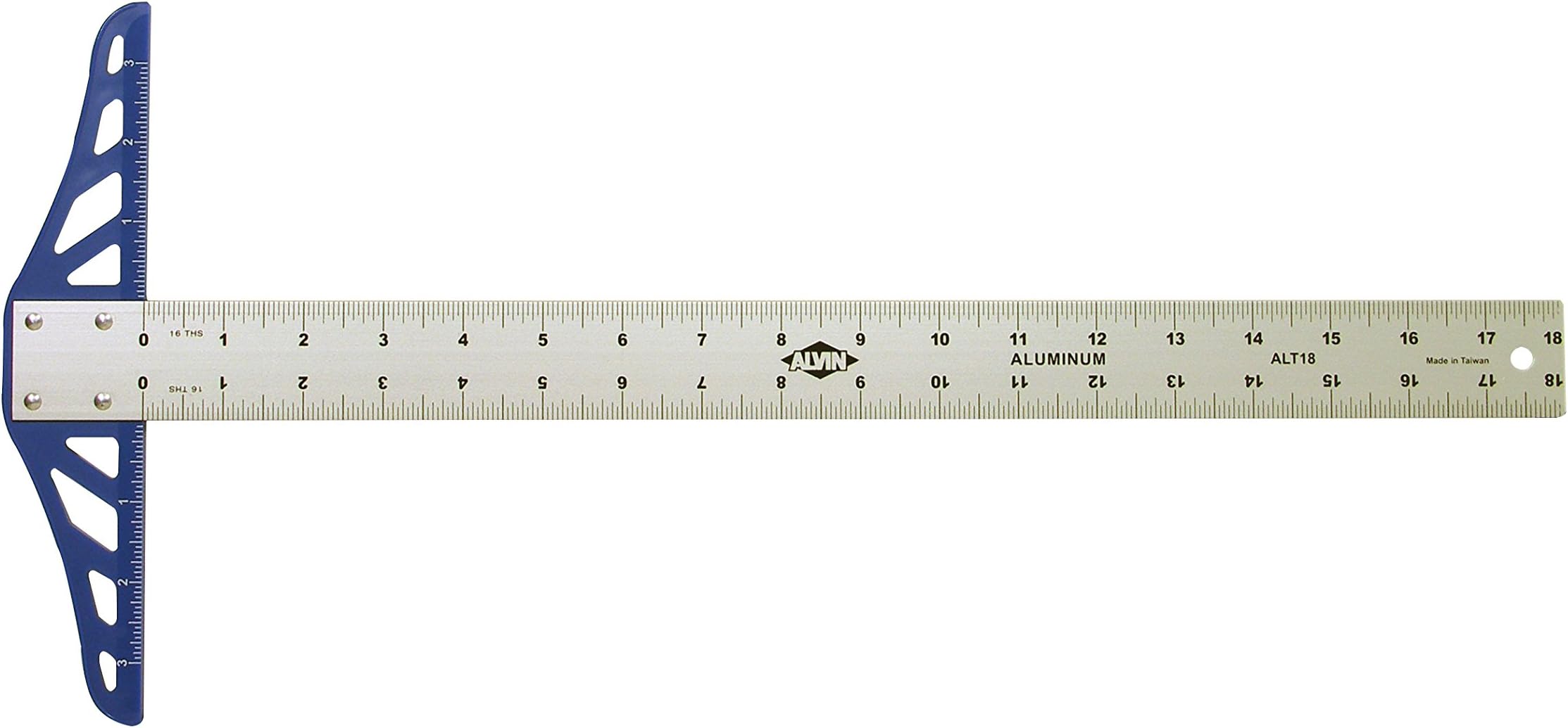 ALVIN ALT18 Aluminum Graduated T-Square, Drawing and Design Tool for Students and Professionals, Great for Carpentry, Drafting, Architecture, Engineering, and Art - 18 Inches