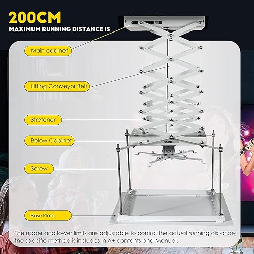 Miniatura 5 de CGOLDENWALL Proyector eléctrico Elevador de techo para proyector Soporte de proyector de techo Elevador inteligente Montaje de proyector